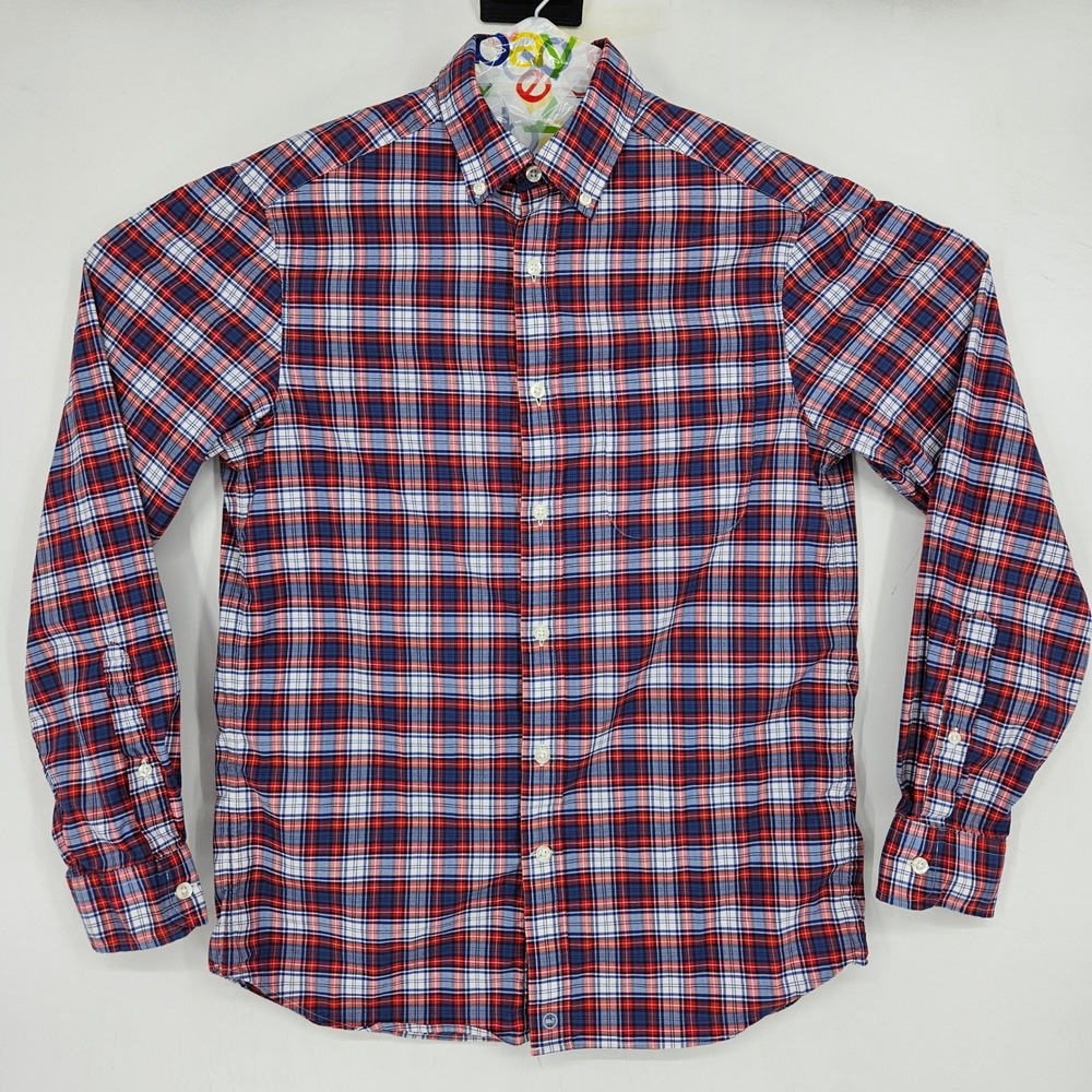 Vineyard Vines Shirt Mens Small OTG On The Go Performance Button Down Blue Plaid